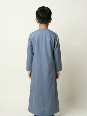 Blue Emirati Kids Thobe with Tassel Emarati