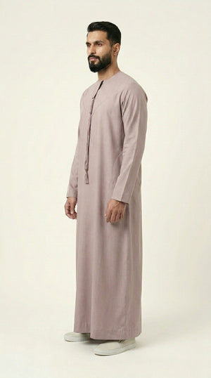 Ash Rose Emirati Thobe with Tassel Emarati