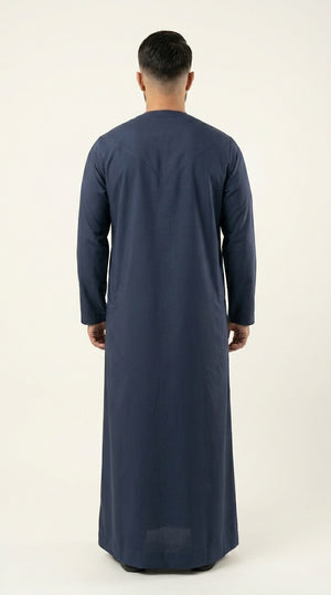 Navy Blue Emirati Thobe with Tassel Emarati