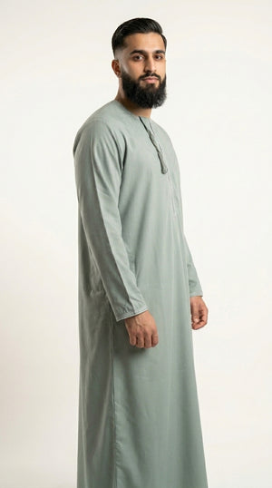 Olive Emirati Thobe with Tassel Emarati