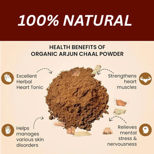 Arjun Chaal Powder 100g Terminalia Arjun Ki Chaal Arjuna Bark Herbs Heart Tonic Aromique Beauty Ltd