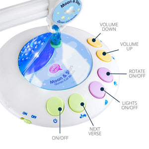 Desi Doll Quran Cot Mobile – Moon & Stars Baby Mobile with Light Projection Emarati