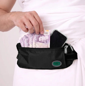 Black Anti-Theft Waist Bag for Hajj & Umrah Hajj Safe Emarati