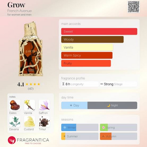 Grow Perfume 100ml EDP French Avenue Emarati