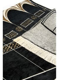 Kaaba Design Chenille Prayer Mat White Emarati