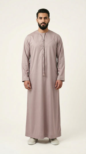 Ash Rose Emirati Thobe with Tassel  Emarati