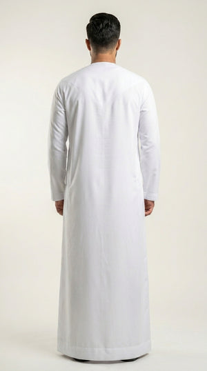 White Emirati Thobe with Tassel  Emarati