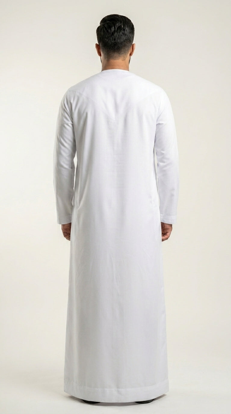 White Emirati Thobe with Tassel  Emarati
