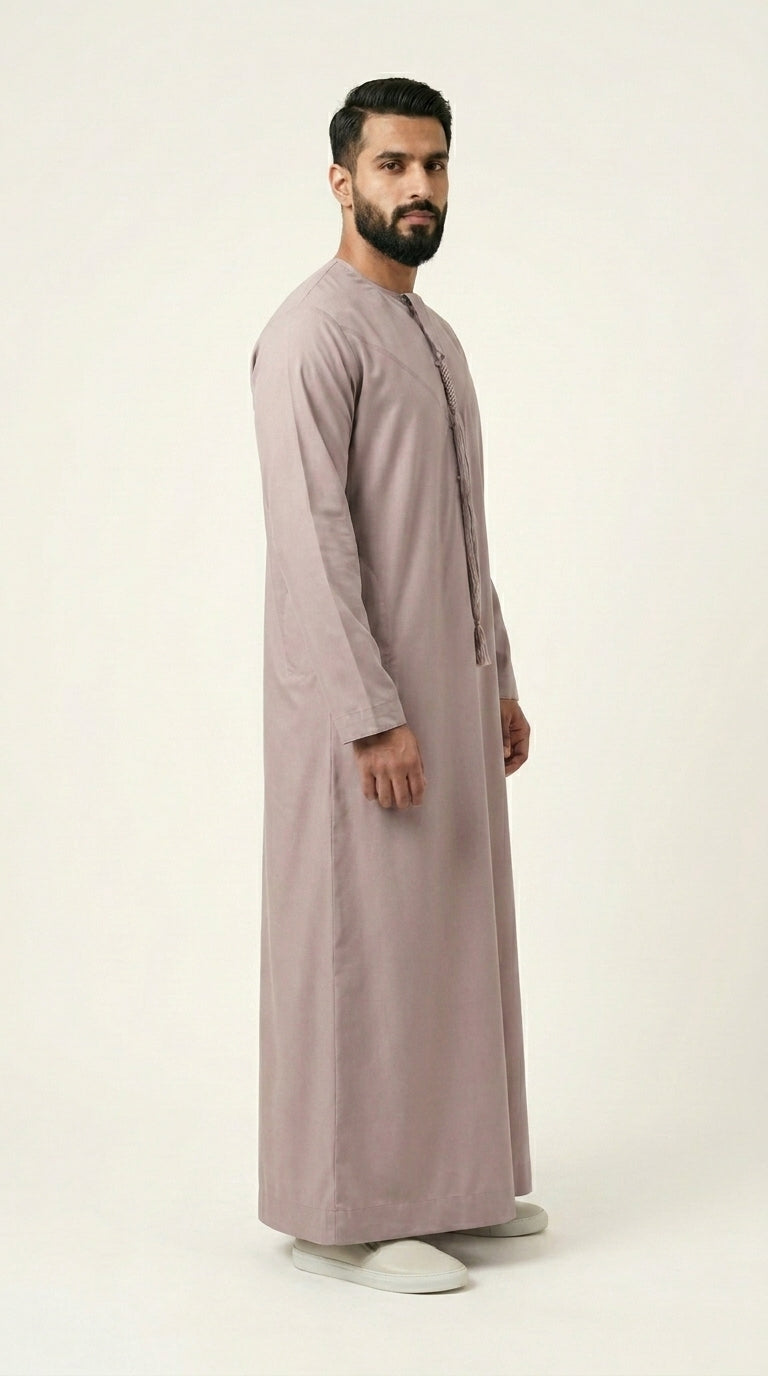 Ash Rose Emirati Thobe with Tassel  Emarati