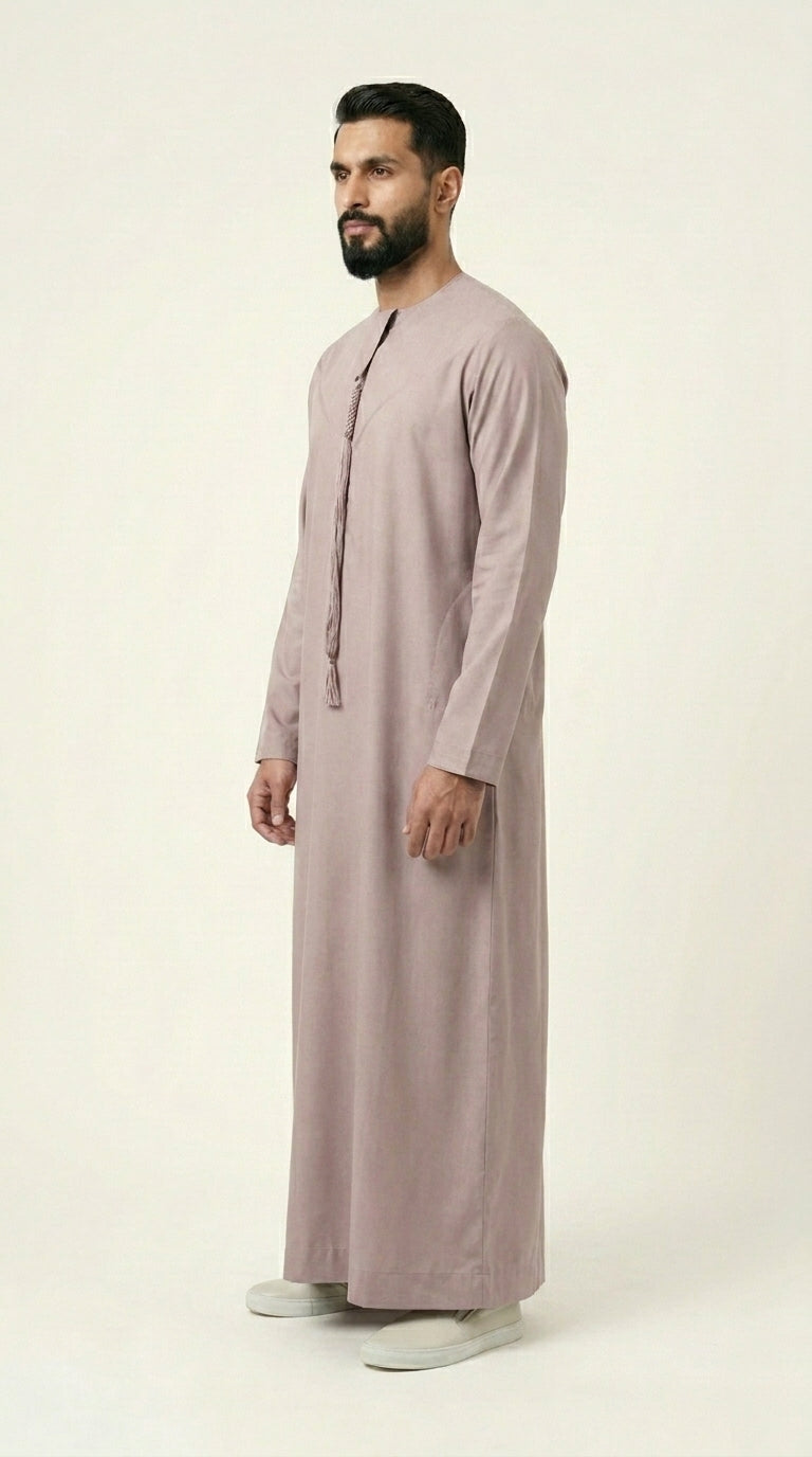 Ash Rose Emirati Thobe with Tassel  Emarati
