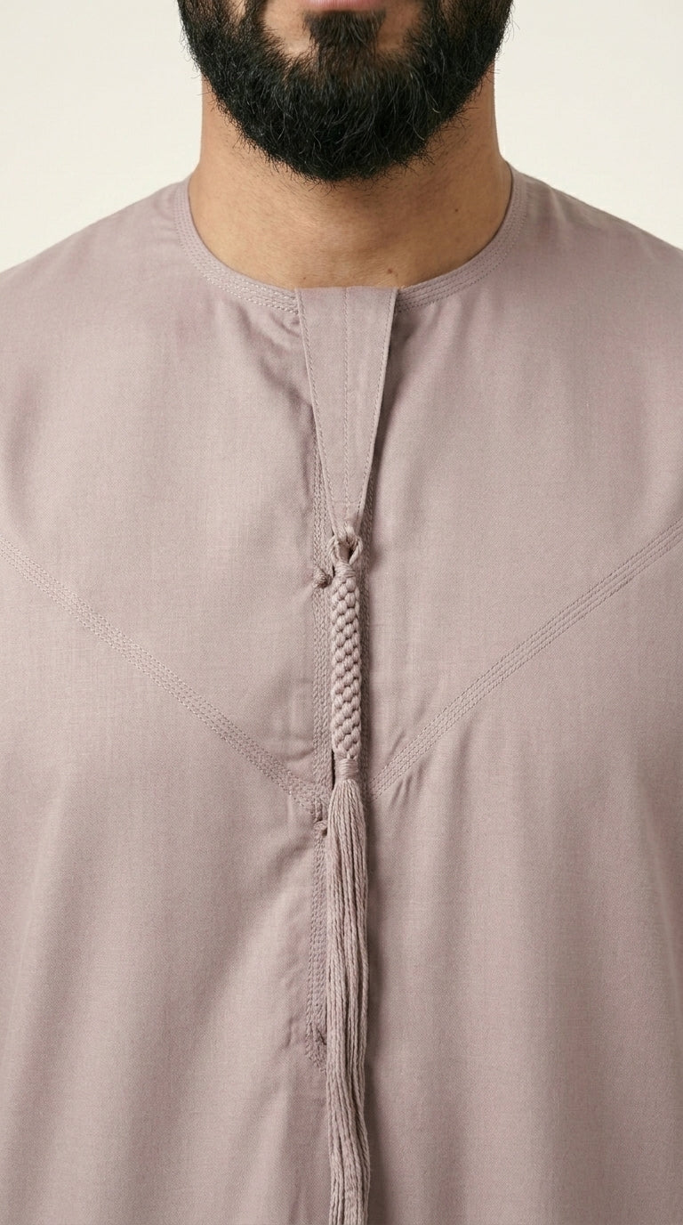 Ash Rose Emirati Thobe with Tassel  Emarati