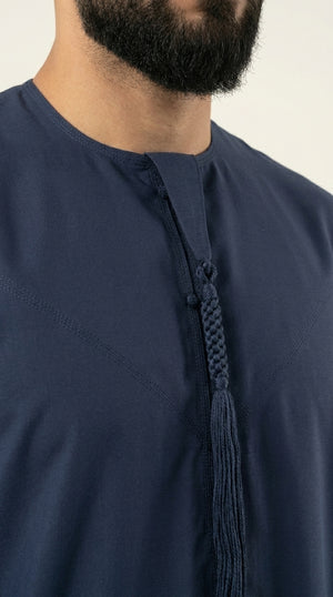 Navy Blue Emirati Thobe with Tassel  Emarati