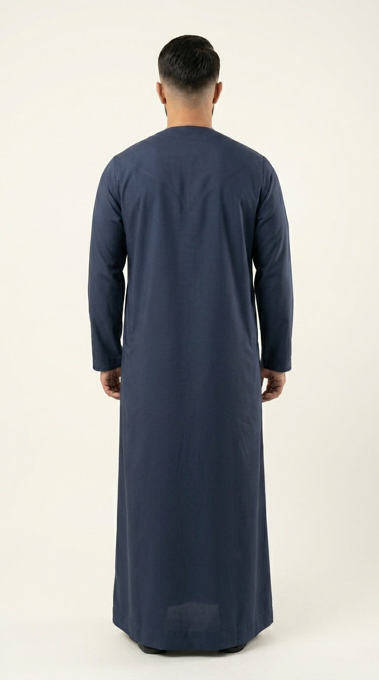 Navy Blue Emirati Thobe with Tassel  Emarati