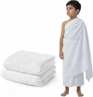 Kids Boys Ihram 2-Piece Set – 100% Cotton for Hajj & Umrah  Emarati