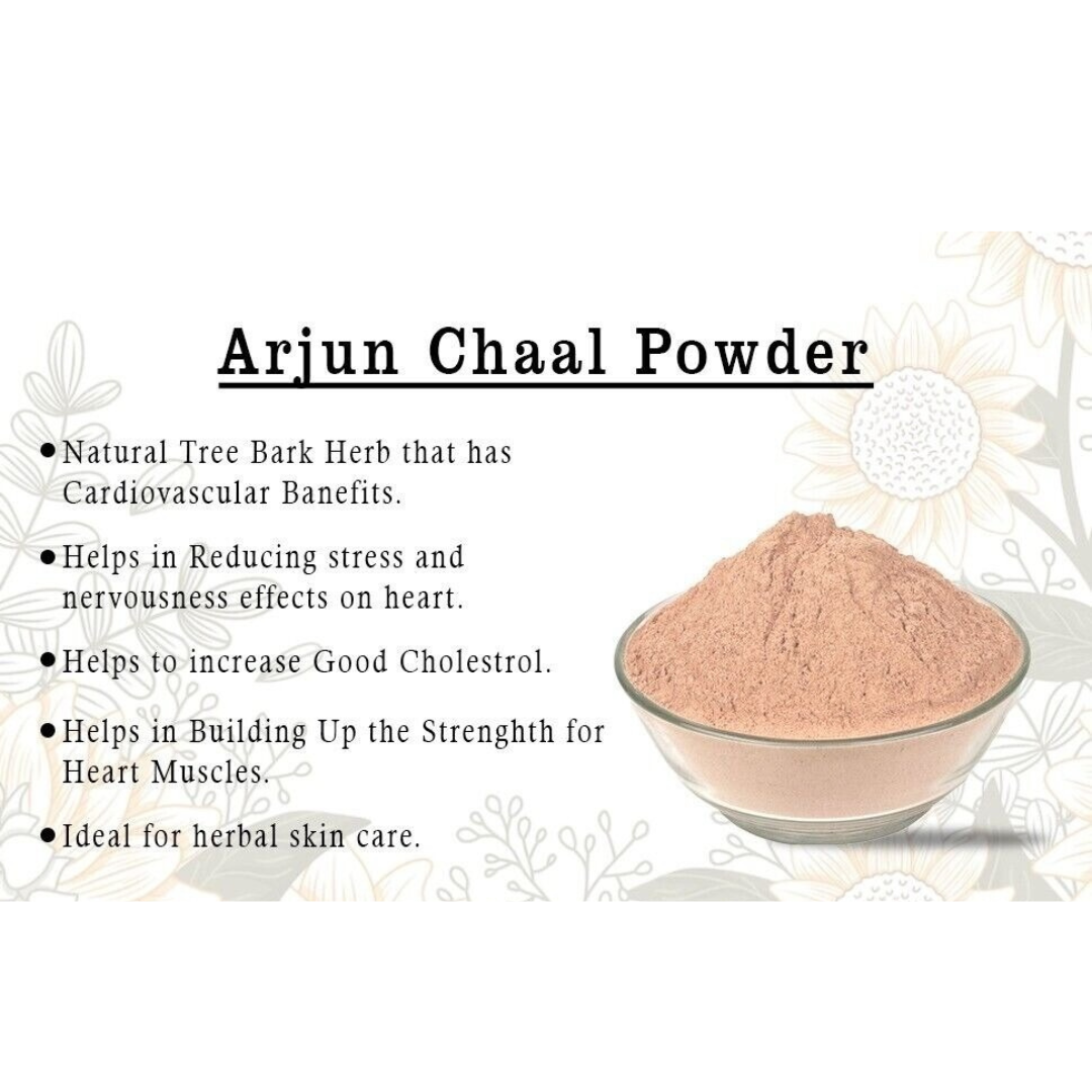 Arjun Chaal Powder 100g Terminalia Arjun Ki Chaal Arjuna Bark Herbs Heart Tonic Aromique Beauty Ltd