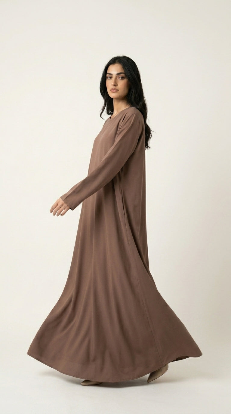 Beige Premium Nida Abaya  Emarati