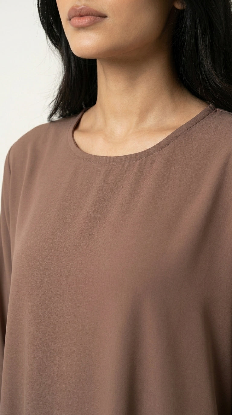 Beige Premium Nida Abaya  Emarati