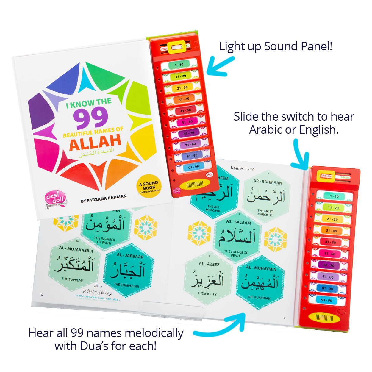 Desi Doll 99 Names of Allah Sound Book – Islamic Learning Book for Kids  Emarati