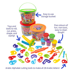 Desi Doll Arabic Letters Fun Dough Set – Kids Educational Learning Toy  Emarati