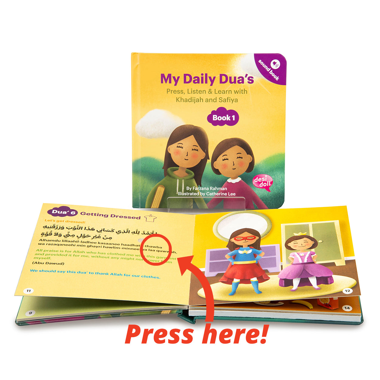 Desi Doll My Daily Duas Story Sound Books 2 – Islamic Learning Books for Kids  Emarati