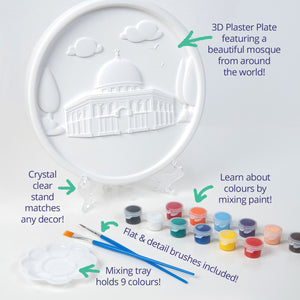 Desi Doll Paint a Mosque (Masjid Al Nabawi) Plaster Painting Kit – Islamic DIY Craft Kit for Kids  Emarati
