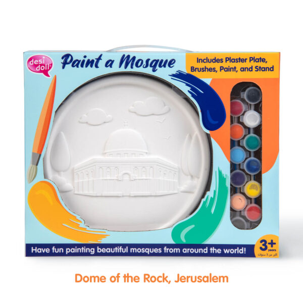 Desi Doll Paint a Mosque (Masjid Al Nabawi) Plaster Painting Kit – Islamic DIY Craft Kit for Kids  Emarati
