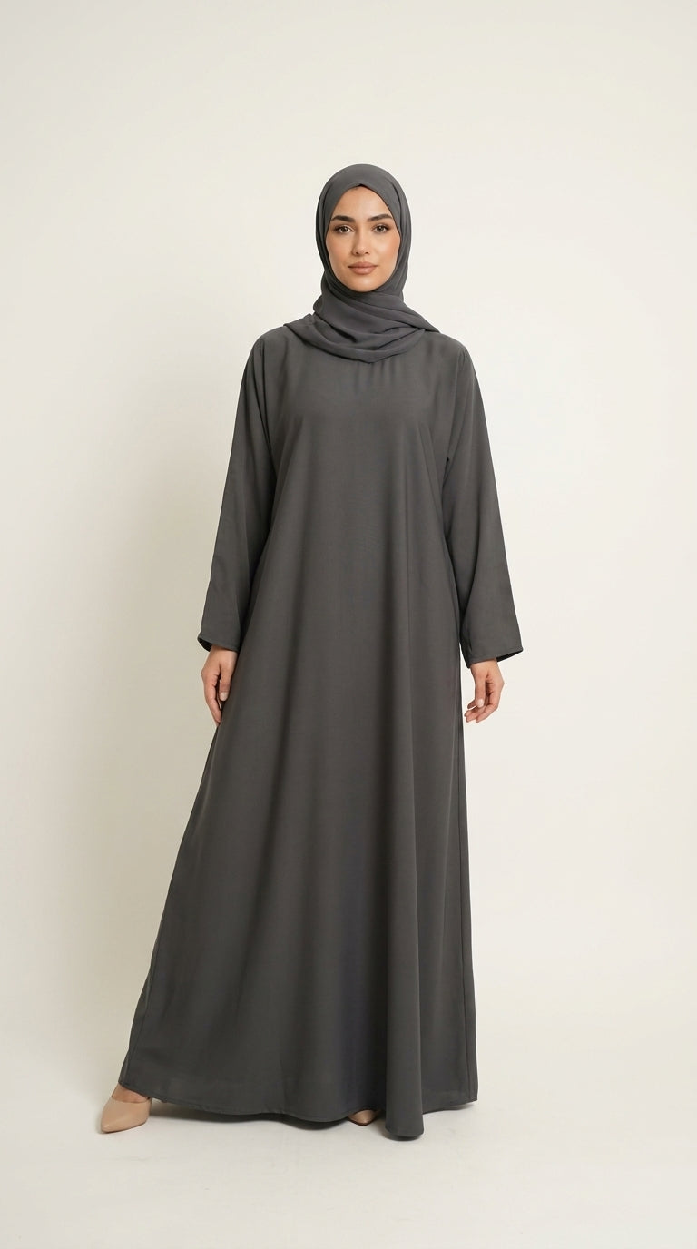 Grey Premium Nida Abaya  Emarati