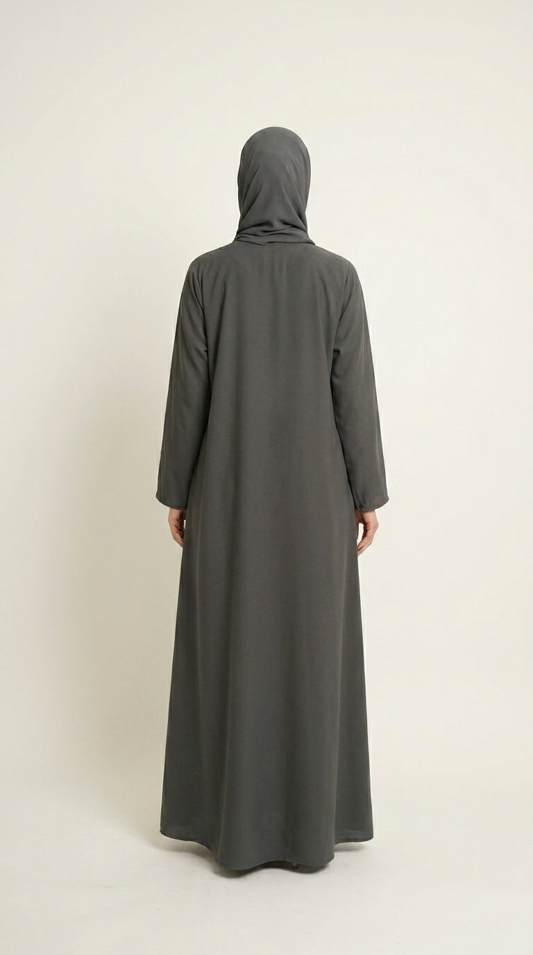Grey Premium Nida Abaya  Emarati