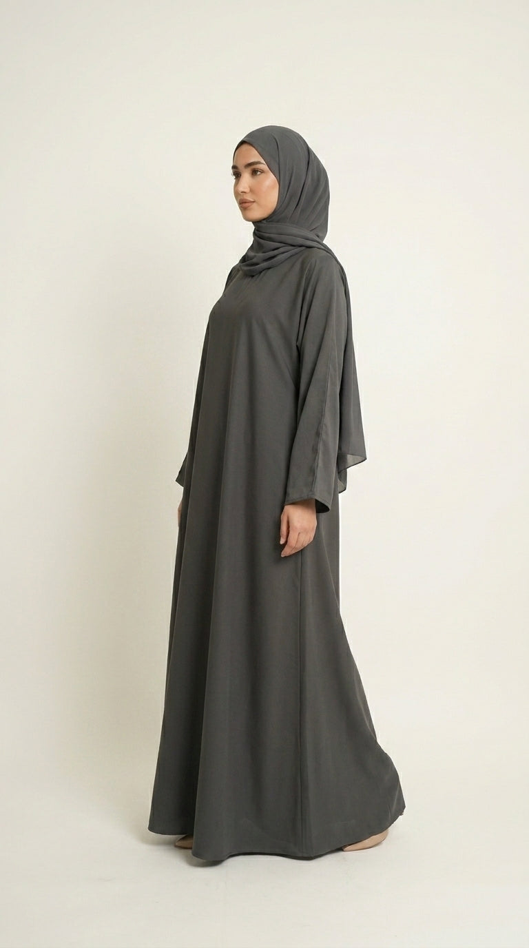 Grey Premium Nida Abaya  Emarati