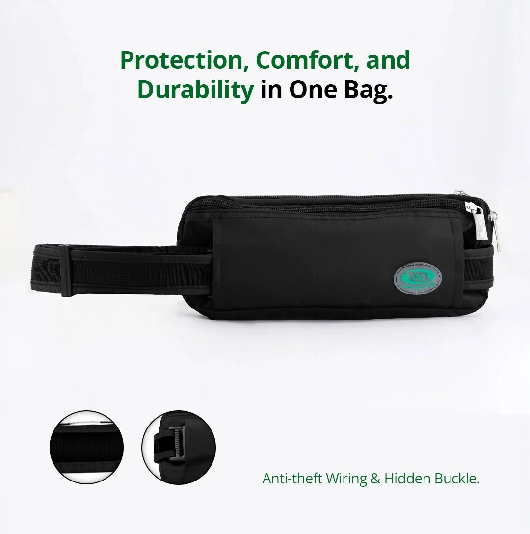 Black Anti-Theft Waist Bag for Hajj & Umrah Hajj Safe  Emarati
