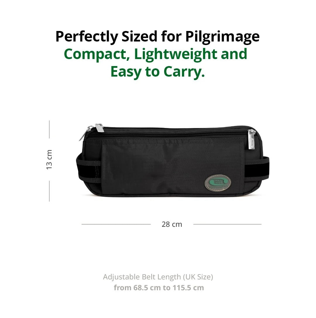Black Anti-Theft Waist Bag for Hajj & Umrah Hajj Safe  Emarati
