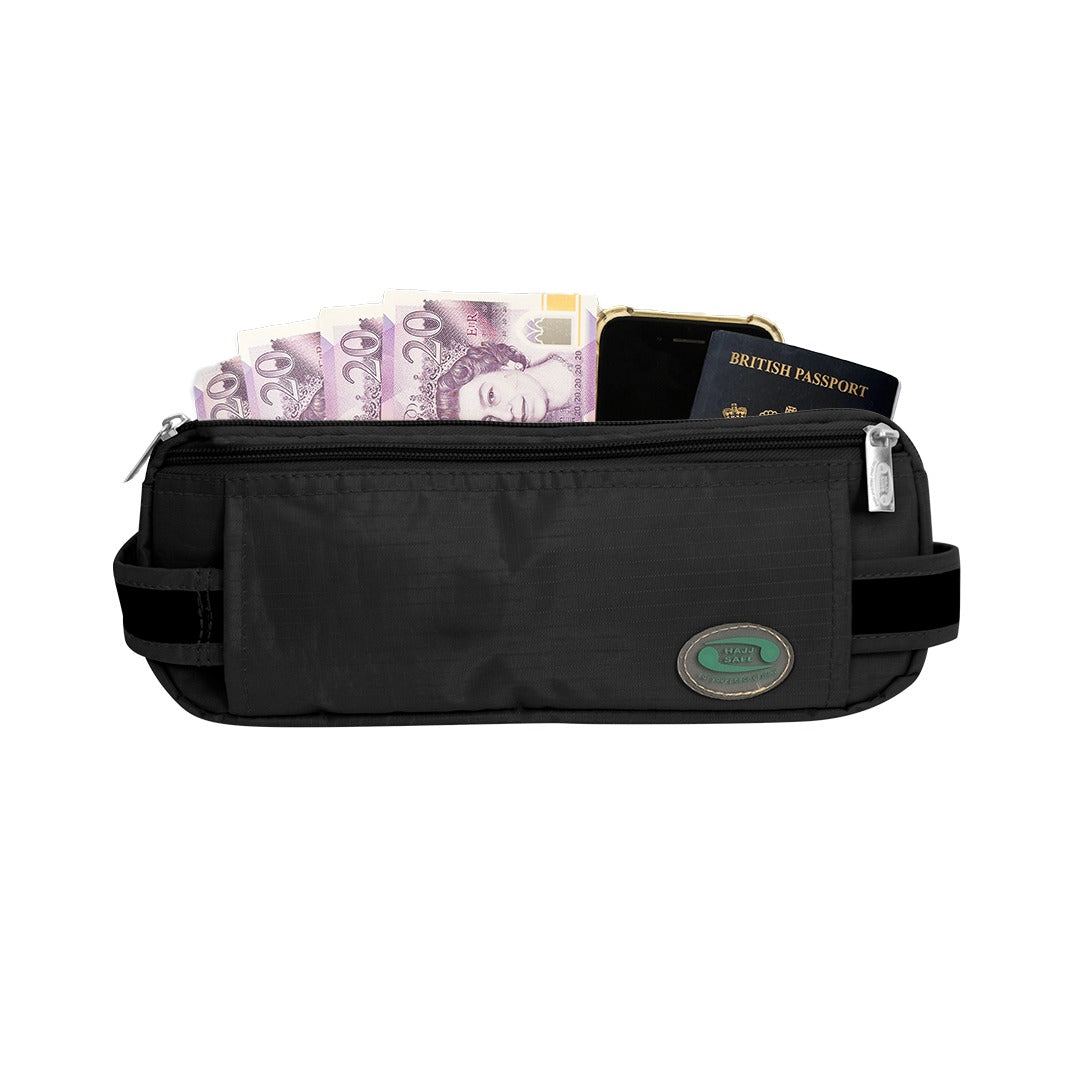 Black Anti-Theft Waist Bag for Hajj & Umrah Hajj Safe  Emarati