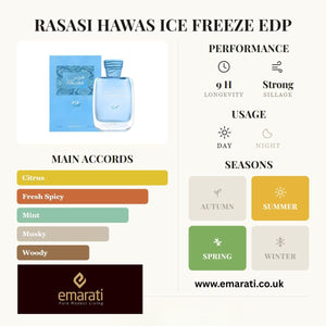 Hawas Ice Freeze Perfume 100ml EDP Rasasi  Emarati