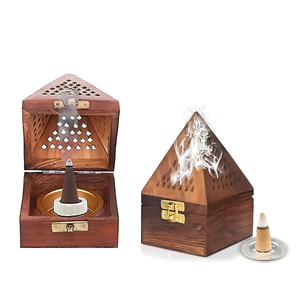 Pyramid Wooden Bakhoor Burner Handcrafted Incense Burner-Small  Emarati