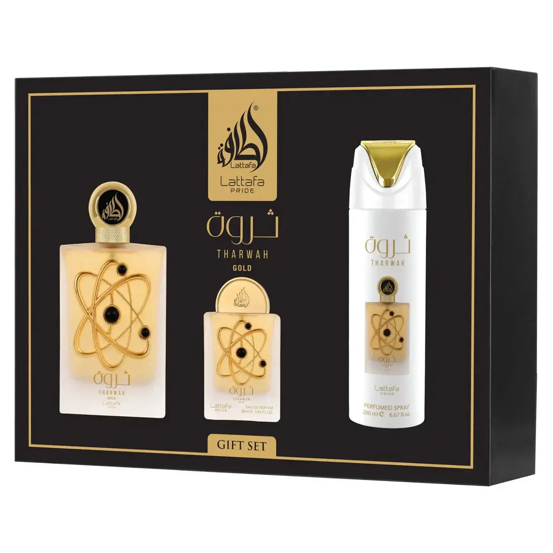 Lattafa Tharwah Gold Gift Set - Aromique Beauty Ltd