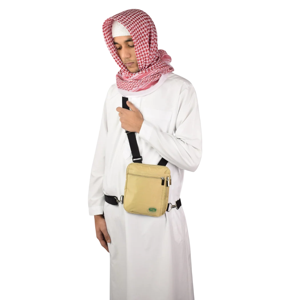 Anti-Theft Hajj & Umrah Side & Neck Bag for Men  Emarati