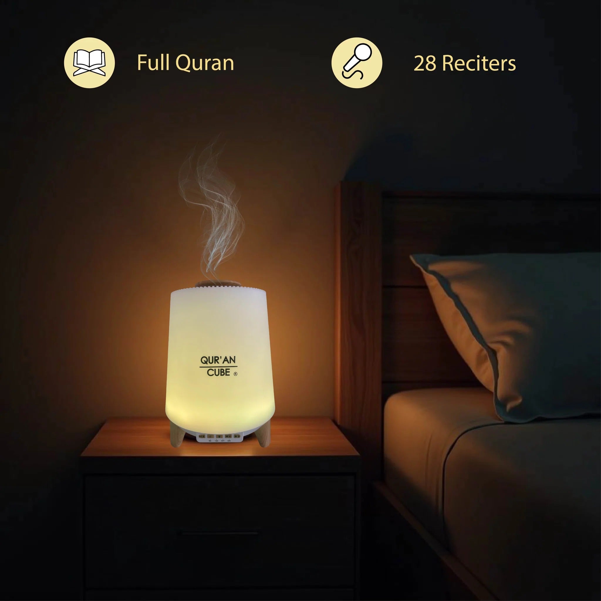 Quran Cube Aroma Diffuser with Quran Speaker – LED Humidifier with Nasheeds Audio  Emarati
