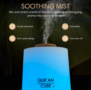 Quran Cube Aroma Diffuser with Quran Speaker – LED Humidifier with Nasheeds Audio  Emarati