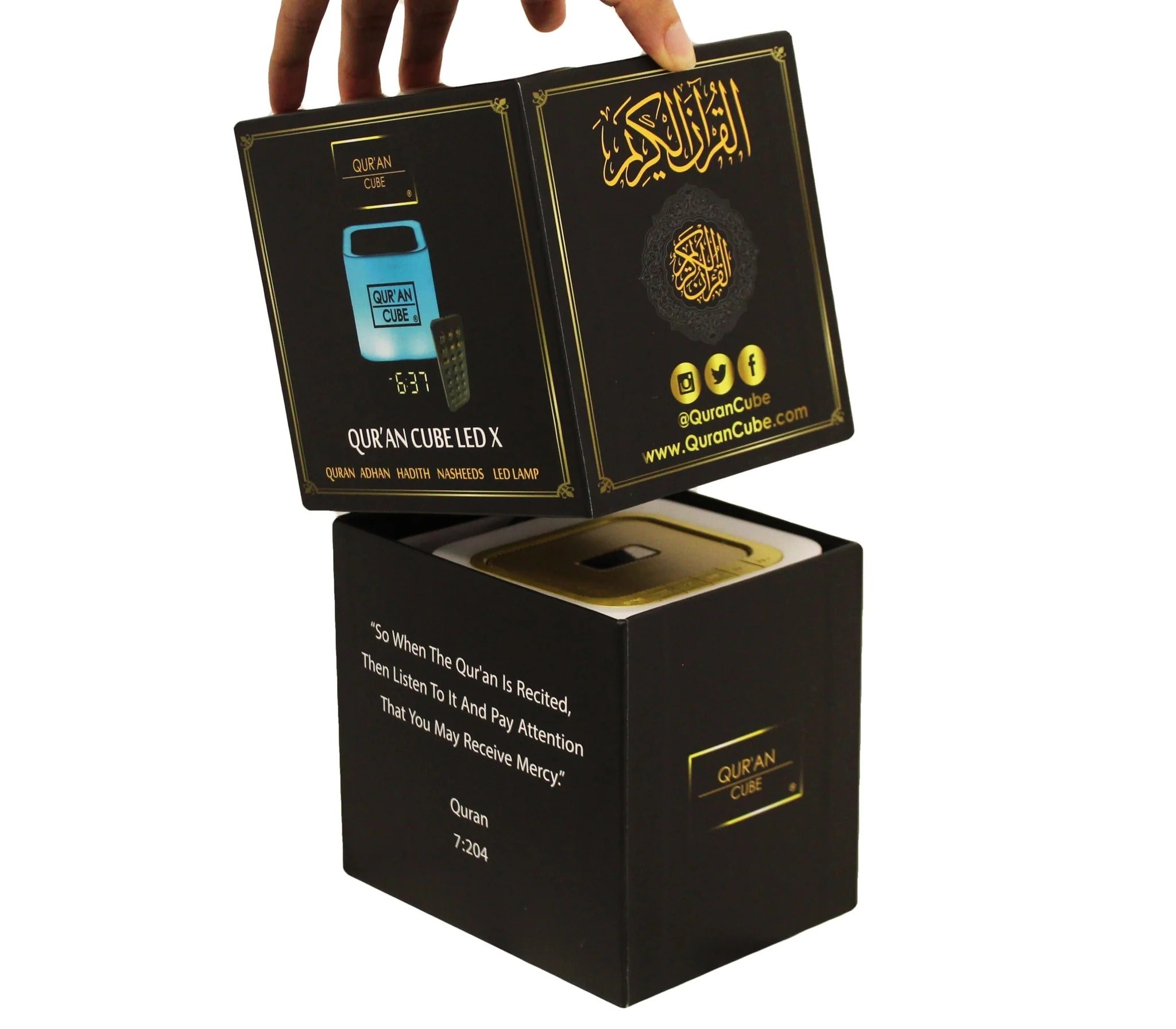Quran Cube LED Speaker X with Adhan Clock, Quran Recitation, Nasheeds & Islamic Stories  Emarati