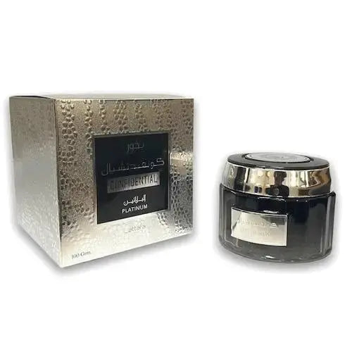 Confidential Platinum Bakhoor Incense 100g Lattafa - Aromique Beauty Ltd
