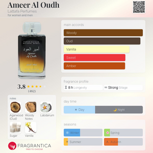 Ameer Al Oudh with Free Deo Eau de Parfum 100ml Lattafa  Emarati