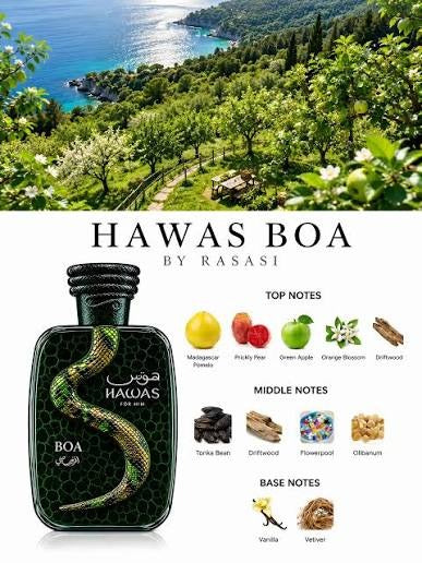 Hawas Boa For Him Eau de Parfum 100ml Rasasi  Emarati