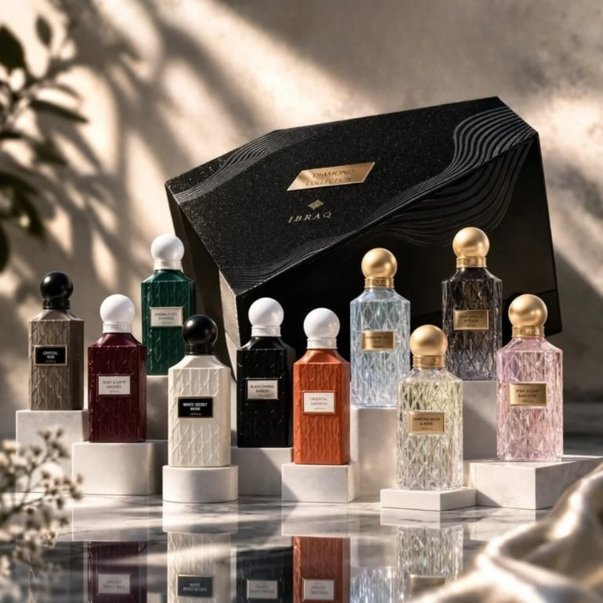 Ibraq Diamond Collection Perfume Gift Set 10 × 20ml Unisex Fragrances  Emarati