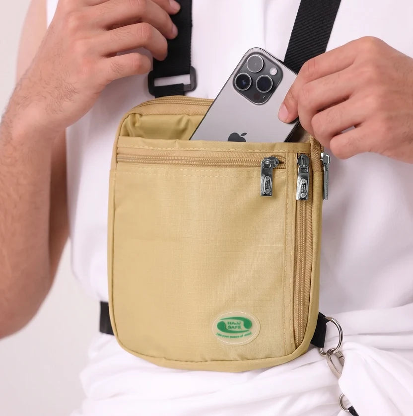Anti-Theft Hajj & Umrah Side & Neck Bag for Men  Emarati