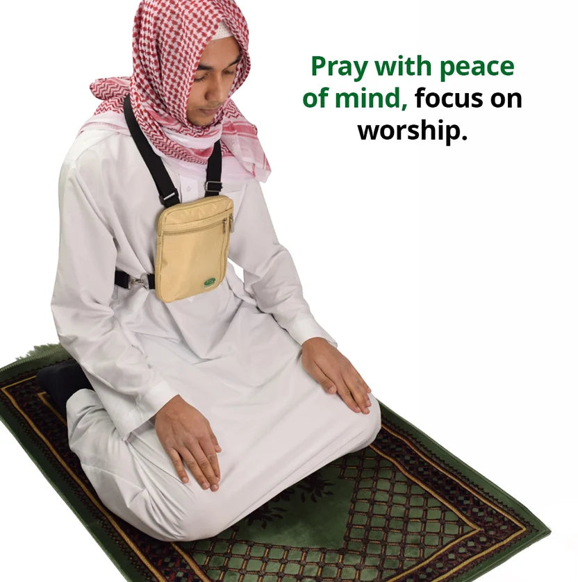 Anti-Theft Hajj & Umrah Side & Neck Bag for Men  Emarati
