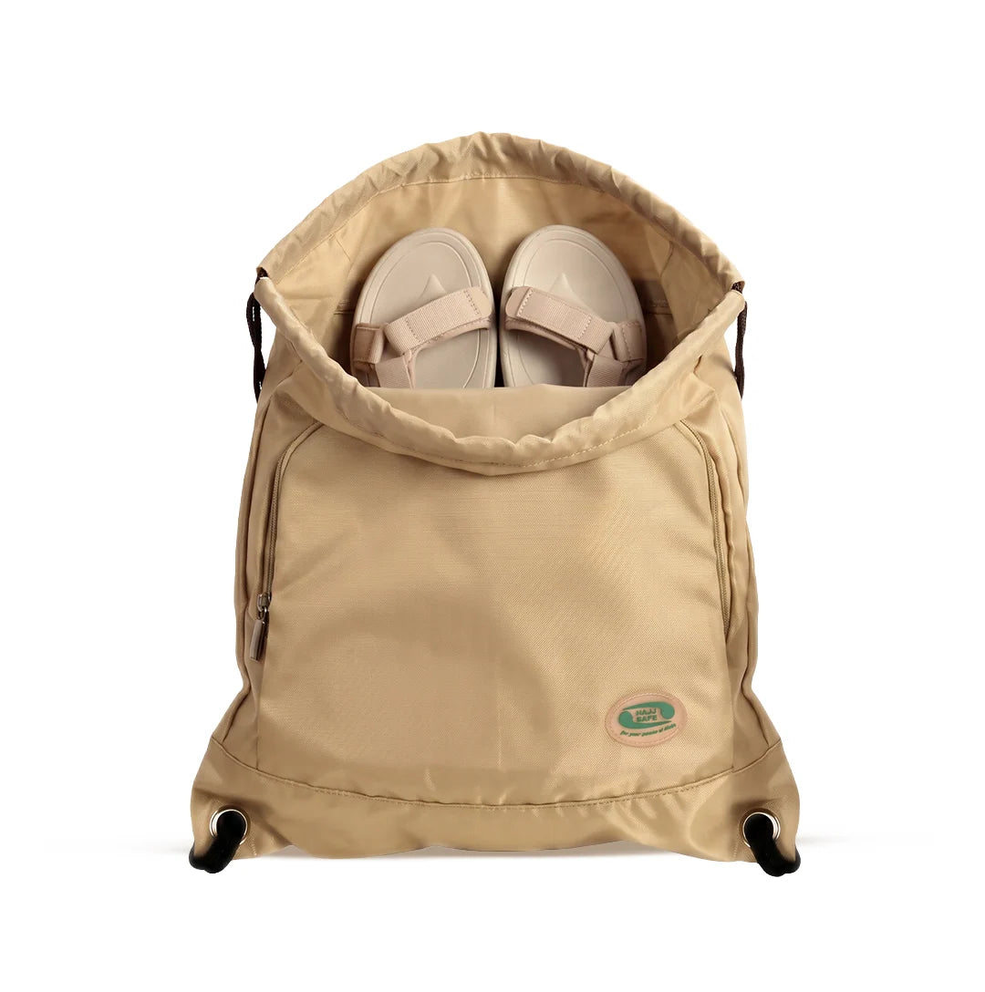 Shoe & Prayer Mat Travel Bag for Hajj & Umrah | Beige  Emarati