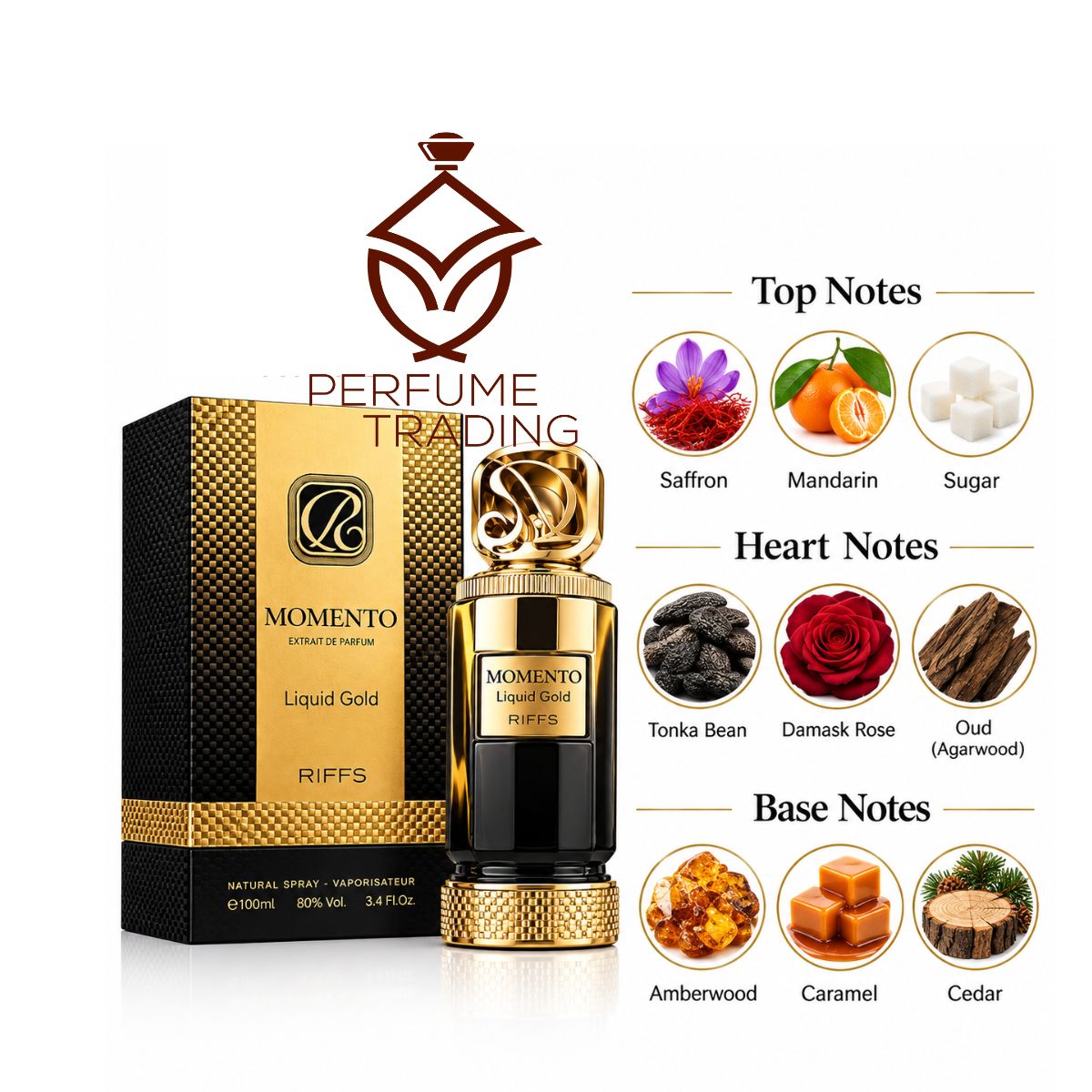 Momento Liquid Gold 100ml Extrait de Perfume Extract Riiffs  Emarati
