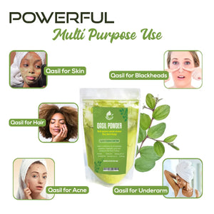 Qasil Powder-Natural Beauty Cleanser for Skin Hair & Body Aromique Beauty Ltd