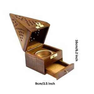 Pyramid Wooden Bakhoor Burner Handcrafted Incense Burner-Large  Emarati