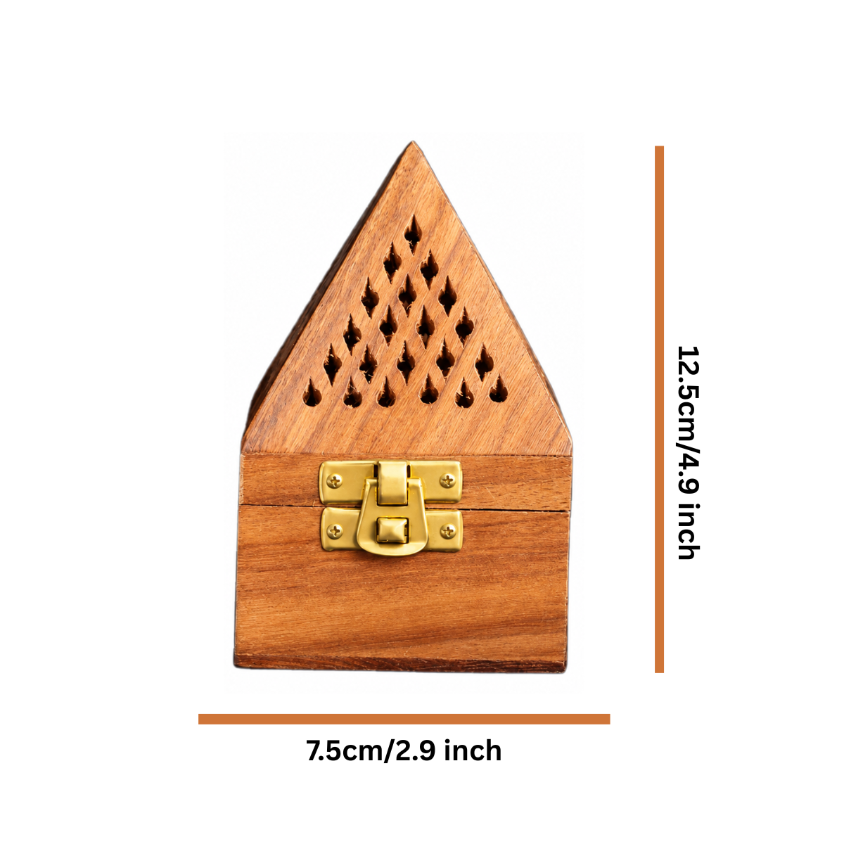 Pyramid Wooden Bakhoor Burner Handcrafted Incense Burner-Small  Emarati
